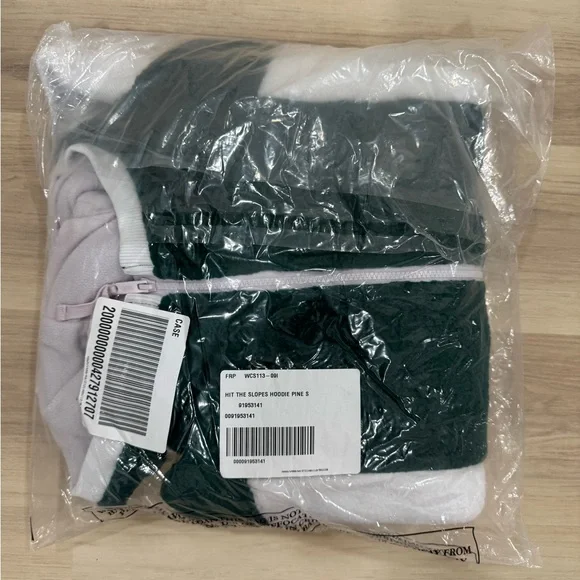 Free People FP Movement NWT Hit The Slopes Fleece Hoodie Evergreen Combo - Picture 8 of 8